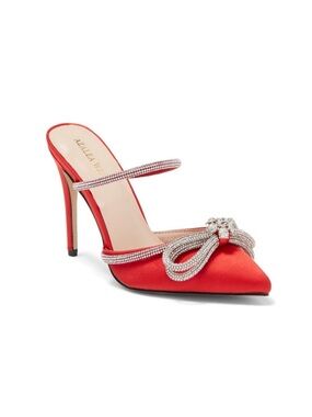 NEW AZALEA WANG Crystal Embellished Mule Red Size 6.5 women’s shoes heels